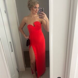 REVOLVE Elegant Red Strapless Dress